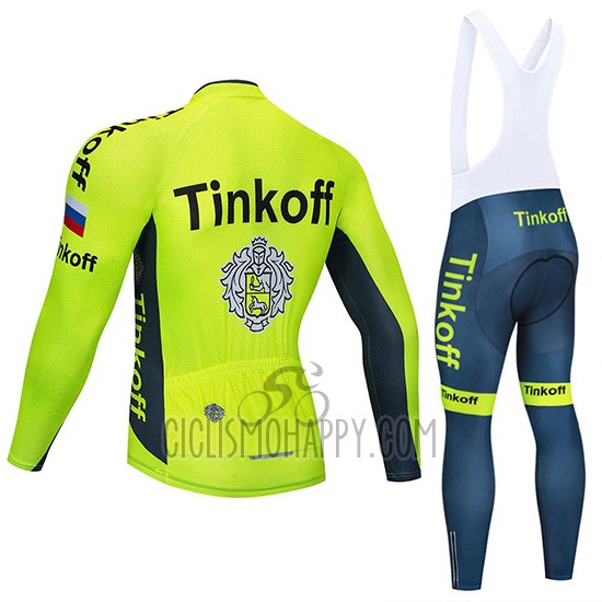 Tinkoff Cycling Jersey Bib Tight 2020 Long Sleeve Yellow